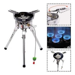 Réchaud à gaz de Camping en acier inoxydable fendu coupe-vent pique-nique pour carte pour