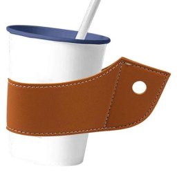 Manchon de tasse en cuir PU portable réutilisable manchons de protection de tasse à café avec Foy