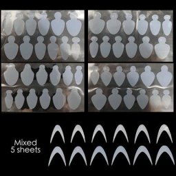 Faux Ongles en Silicone Souple en Forme de V 60 Pièces Système d'Extension de Gel XR N64.Moule