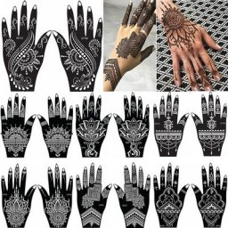 Cailloux de tatouage temporaire au henné main bras visage fournitures de pochoirs décor de fête