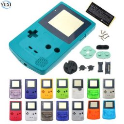 YuXi-Coque de boîtier complète avec écran et kit de boutons housse de console GBC coussinets en