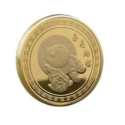 Pièce de défi du nouvel an chinois lapin porte-bonheur en or argent nouvel an lunaire chinois