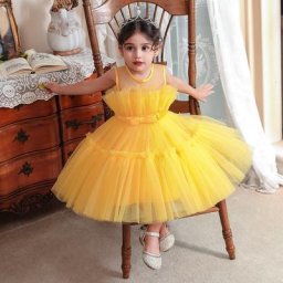 Robe de princesse fille fleurie jupe en maille moelleuse robe de performance de piano Li nouvelle