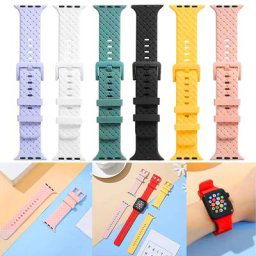 Bracelet Tressé en Silicone Tissé pour Apple Watch Bande Ultra dehors iWatch Série 8 7 6 SE 5 4 3
