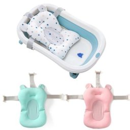 Siège de support de bain pliable en polymère pour bébé coussin de baignoire et chaise oreiller de