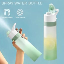 Bouteille d'Eau Transparente Portable de 650ml pour Fille et Garçon Bouteille de Pulvérisation Sans