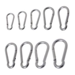 Mousquetons à ressort en acier inoxydable mousquetons à ressort clips métalliques porte-clés