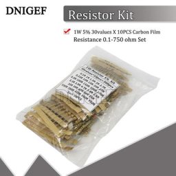Ensemble de 300 pièces de résistance film de carbone de 0 1 à 750 ohm de 1 W 5 % 30 valeurs x
