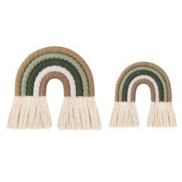 Pampilles Tissées à la Main en Macramé Décoration Murale Arc-en-ciel pour la Maison