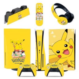 Autocollant de peau Pokemon Pikachu PS5 Disc Edition couverture de décalcomanie pour console