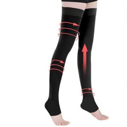 1 paire de bas médicaux à Compression élevée de cuisse avec bande en Silicone pour femmes et