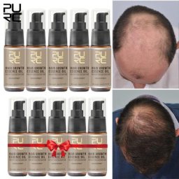 PURC Huile de Croissance des Cheveux Ensemble 10 Pièces Sérum de Croissance Rapide des Cheveux