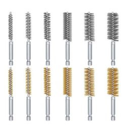 Brosse d'alésage en bronze pour livres pièces en acier machines ensemble de brosses à trous en
