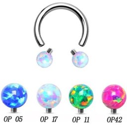 Anneau de piercing circulaire en pierre d'opale fer à cheval opale labExamen anneau Jules bijoux