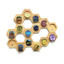 Présentoir hexagonal en bois pour médaille cintre en accent d'abeille domestique bricolage