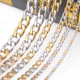 Collier pendentif long rétro en acier inoxydable pour hommes bijoux cubains pour dames mode