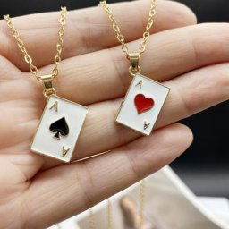 Collier de Poker avec pendentif le trône de fer collier rouge noir doré chaîne à maillons bijoux