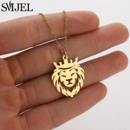 SMJEL-Collier pendentif en acier inoxydable classique pour hommes et femmes bijoux longs cadeau de