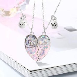 Ensemble de collier en pierre magnétique pour enfants fragment paillettes goutte d'huile amour