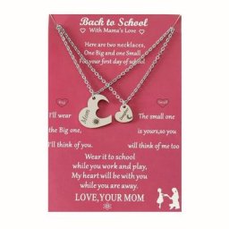 Collier cadeau de retour à l'école pour mère et fille 2 pièces pour le premier jour d'école