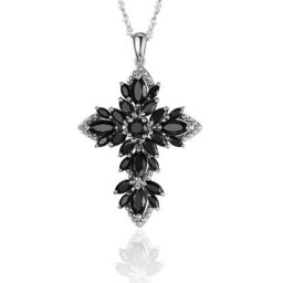 GZ ZONGFA – collier avec pendentif en forme de spinelle noire bijou de haute qualité en argent