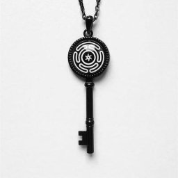 Collier classique The Key of ouflage Magic Array acier inoxydable noir clé Lemegeton amulette de