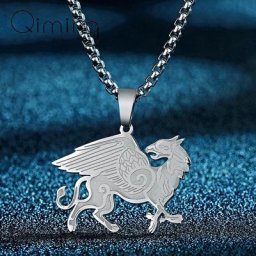 Collier pendentif Griffin Anglo-Saxon pour homme et femme acier inoxydable amulette mythique
