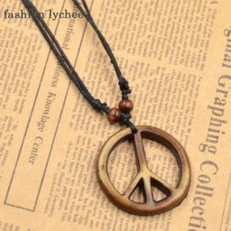 LYCHEE-Collier pendentif rétro sculpté à la main Yak Él Sophia symbole de la paix longue