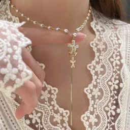 Collier de perles de débris de documents pour femmes tour de cou de luxe léger style froid simple