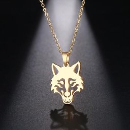 DOTIFI-Collier ras du cou en acier inoxydable pour homme et femme pendentif tête de loup bijoux de