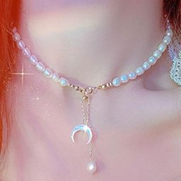 JUWANG – collier à pampilles en perles d'eau douce pour femmes bijoux exquis Design croissant de