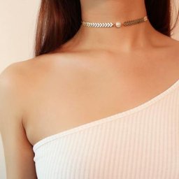 Collier Ras du Cou en Forme de Poisson Sophia V Pièce de Monnaie Plaquée JOPlastic Pearl Cadeau