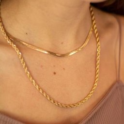 Vnox – collier à chaîne en acier inoxydable pour hommes et femmes cordon tissé brillant