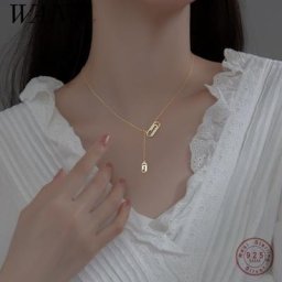 WANTcloser-Collier pendentif réglable en argent regardé 925 pour femme bijoux fins en trombone
