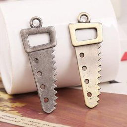 Collier de scie en alliage de style punk rétro 2 pièces argent antique bronze chaîne de vente en