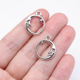 WYSIWYG – 20 breloques antiques en forme d'étoile couleur argent pour la fabrication de bijoux