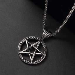 Collier pendentif pentagramme Viking pour hommes et femmes document en argent personnalité de la