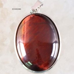 Pendentif œil de tigre rouge pour collier pierre naturelle cabochon perle nar cadeau bijoux pour