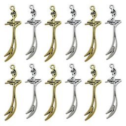 Breloque classique en alliage 12x40mm 15 pièces accessoire pour fabrication de bijoux pendentif