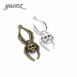 Breloques en forme de crâne d'araignée en métal 10 pièces pendentif tibétain Antique en argent