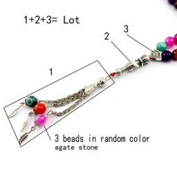 Bracelet Tasbih en Pierre D.lique Trois Perles de Style Classique Collier Chapelet Populaire