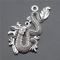 4 pcs/Lot 54x33mm Dragon breloques pendentif pour la fabrication de bijoux 2 couleurs Antique argent
