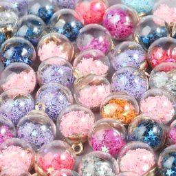 Breloques étoiles à paillettes 21x16mm 20 pièces boule de verre transparente pendentif