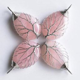 Pendentifs en pierre de quartz rose naturelle fait à la main arbre de vie vente en gros 4