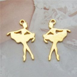 GraceAngie – breloques de Ballet pour fille 20 pièces couleur or pendentif adapté pour collier