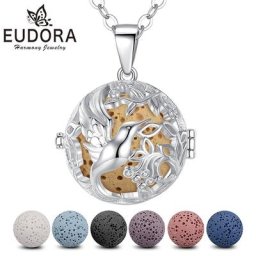 Eudora-Collier d'aromathérapie en pierre constants ique colibri pour femme pendentif diffuseur