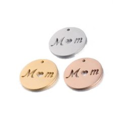 Pendentif Mom Disque Rond en Acier Inoxydable pour Bijoux Accessoires de Bijouterie Faits à la
