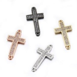 Breloques en laiton cubique faites à la main pour hommes et femmes perles de croix bijoux de