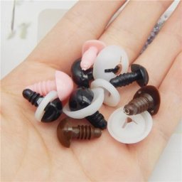 Julia Wang – 12 boutons de nez triangulaire de sécurité en plastique pour chien en peluche animal