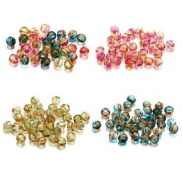 Perles rondes ondulées en cristal acrylique de 8mm 30 pièces pour Bracelet d'amitié fabrication